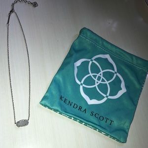 Elisa Silver Pendant Necklace In Iridescent Drusy